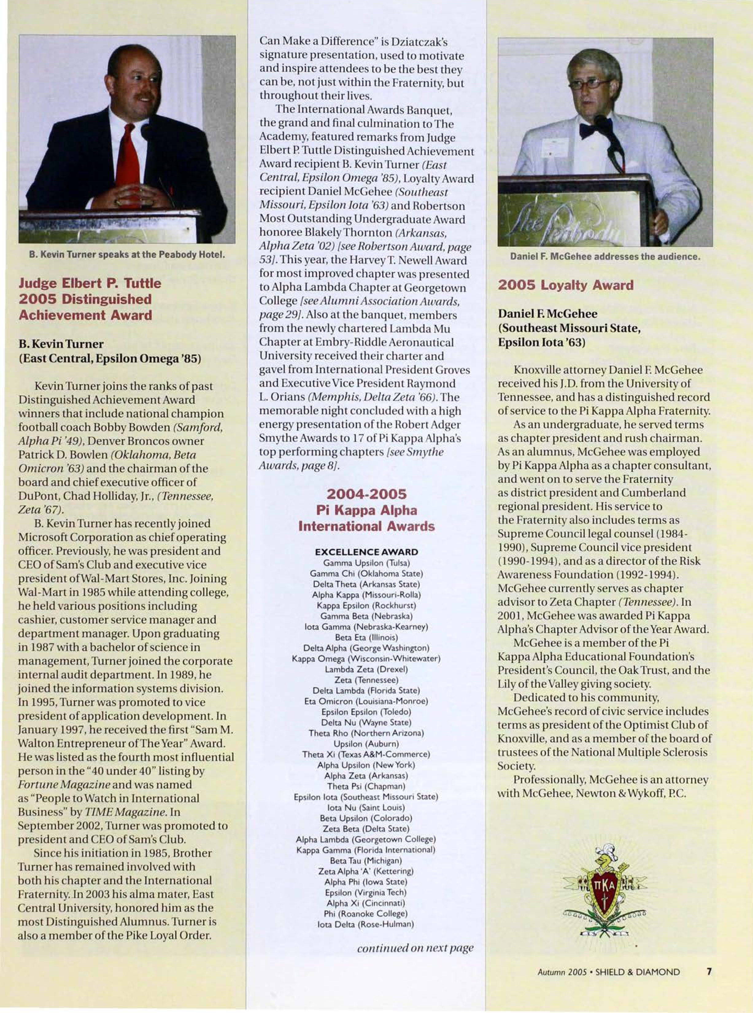 Pike University: 2004-2005 Pi Kappa Alpha International Awards